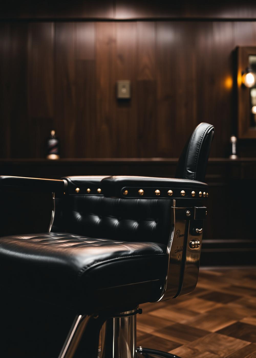 Vintage barber chair detail